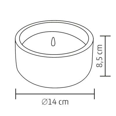 Candela piatra cu LED, Ø14,5x10,5 cm - CDL 14